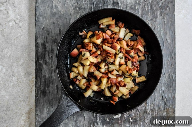 Apple Bacon Stuffed Sweet Potatoes I howsweeteats.com
