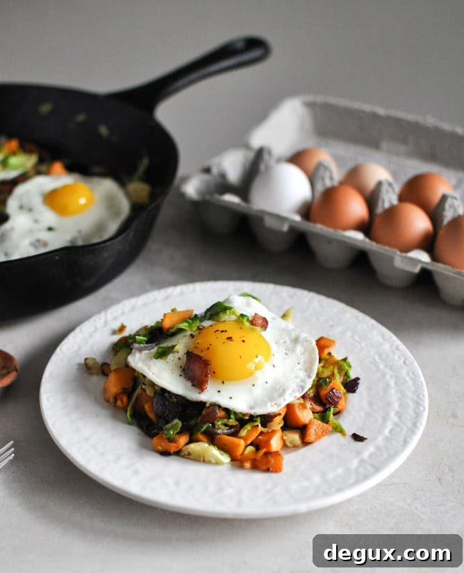 Brussels Sprouts Breakfast Hash I howsweeteats.com