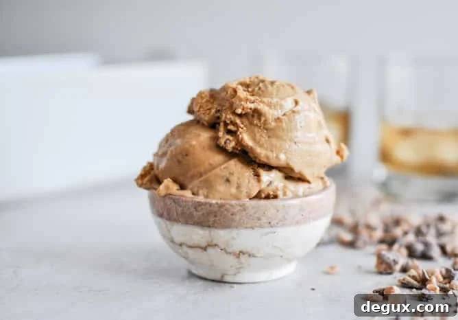 Burnt Caramel Bourbon Ice Cream with Milk Chocolate Toffee Burnt Caramel Bourbon Ice Cream with Milk Chocolate Toffee