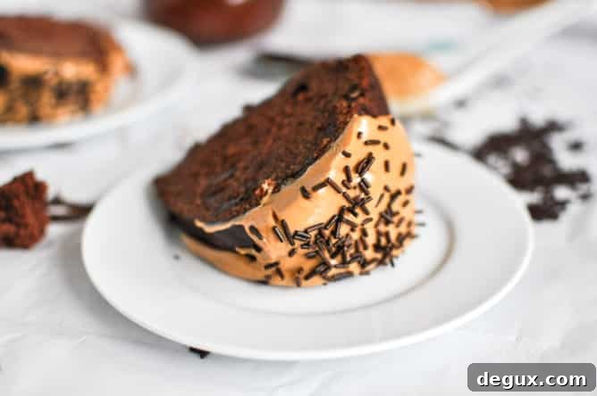Chocolate Fudge Peanut Butter Cake I howsweeteats.com