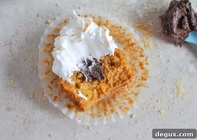 Pumpkin S'mores Cupcakes I howsweeteats.com