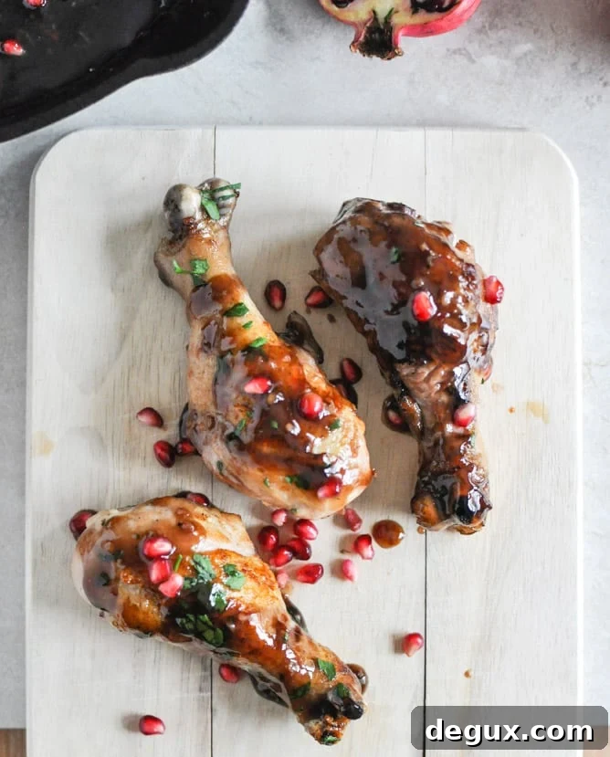 Sweet and Sticky Pomegranate Chicken I howsweeteats.com Sweet and Sticky Pomegranate Chicken I howsweeteats.com