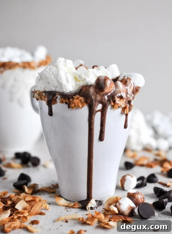 Crockpot Coconut Hot Chocolate I howsweeteats.com Crockpot Coconut Hot Chocolate I howsweeteats.com