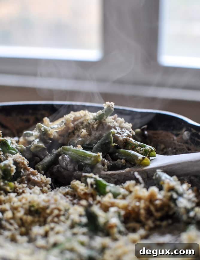 Lightened Up Fresh Green Bean Casserole I howsweeteats.com