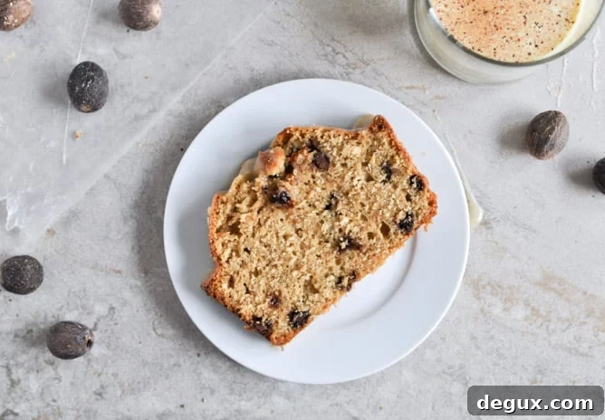 Eggnog Chocolate Chip Bread I howsweeteats.com