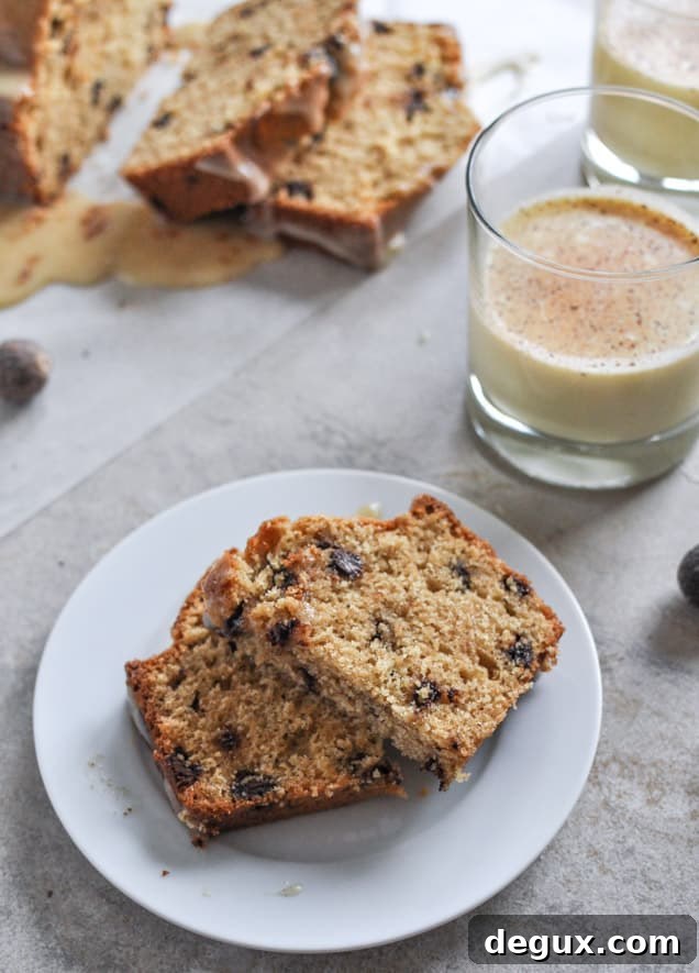 Eggnog Chocolate Chip Bread I howsweeteats.com