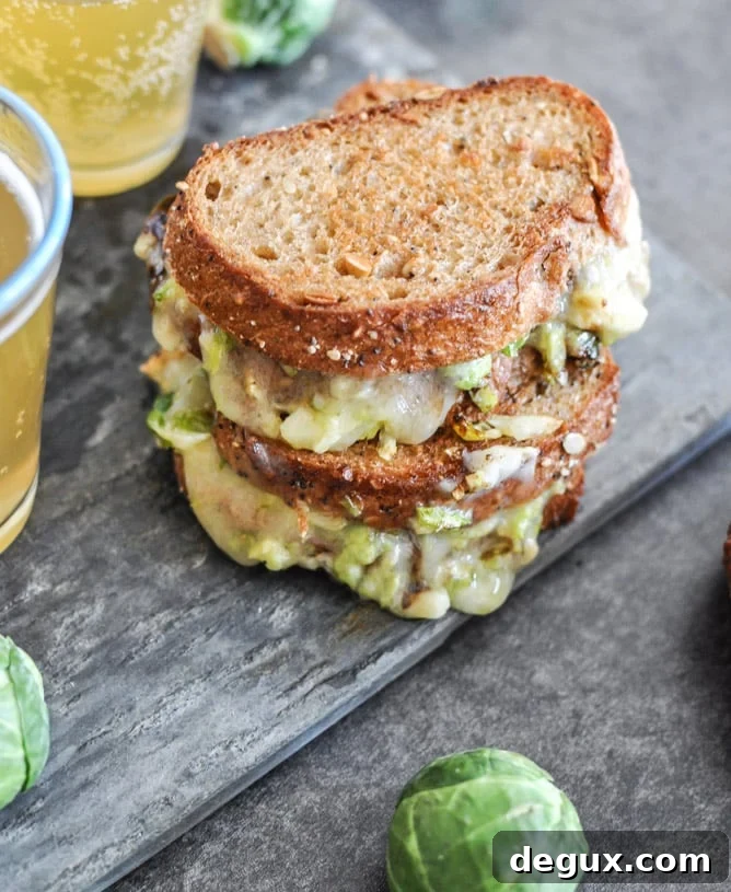 Balsamic Brussels Sprouts Grilled Cheese I howsweeteats.com
