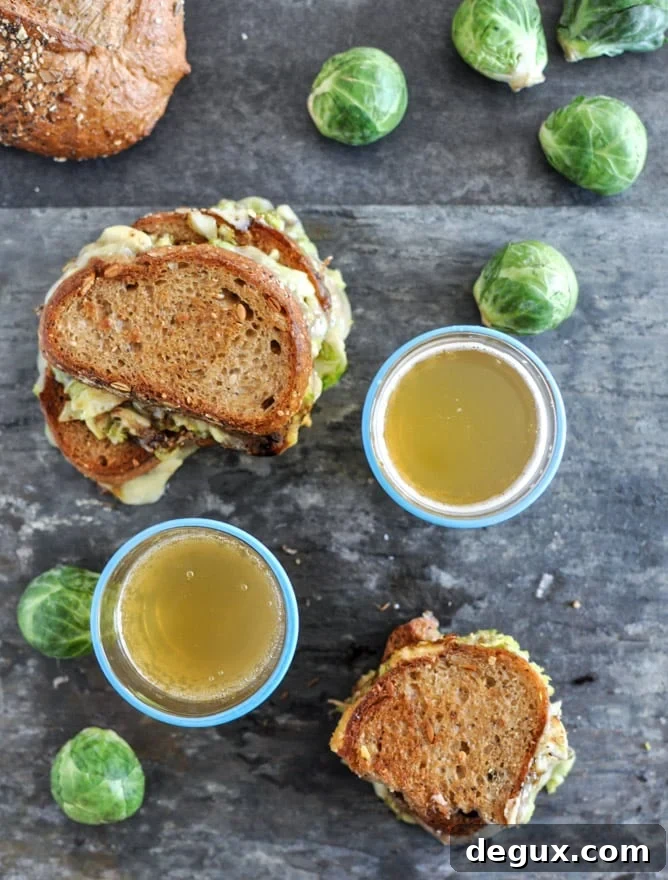 Balsamic Brussels Sprouts Grilled Cheese I howsweeteats.com