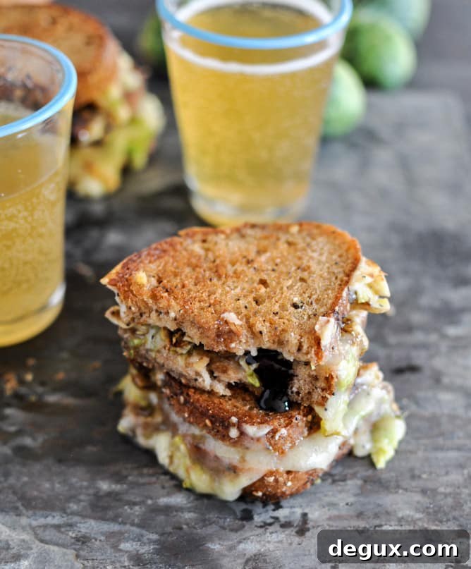 Balsamic Brussels Sprouts Grilled Cheese I howsweeteats.com
