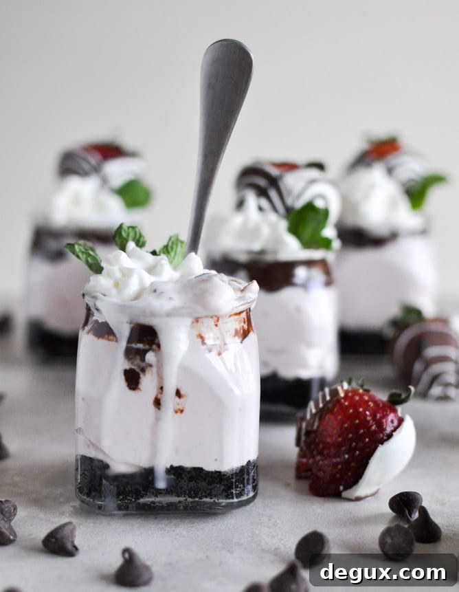 No-Bake Chocolate Covered Strawberry Cheesecakes I howsweeteats.com No-Bake Chocolate Covered Strawberry Cheesecakes I howsweeteats.com
