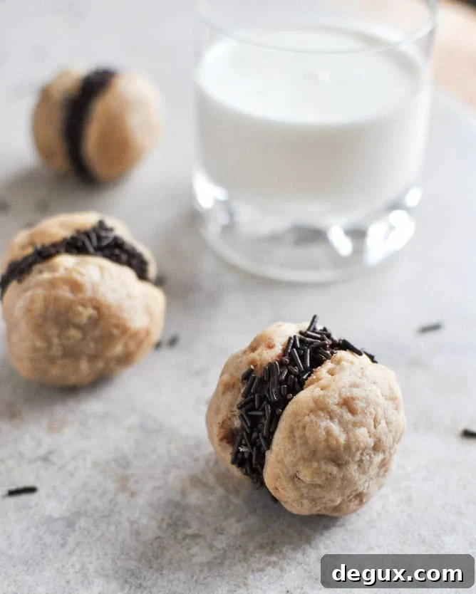 Fat Little Peanut Butter Oatmeal Cookie Sandwiches with Chocolate Ganache I howsweetetas.com
