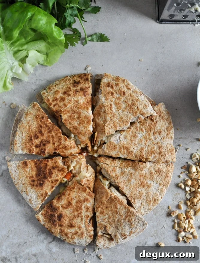 Thai Chicken Quesadillas I howsweeteats.com