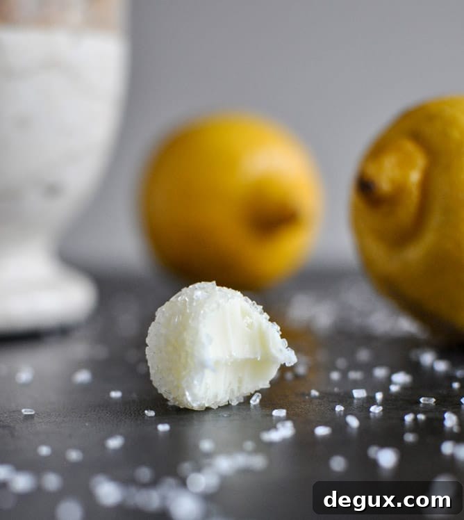 Sparkly White Chocolate Lemon Truffles I howsweeteats.com