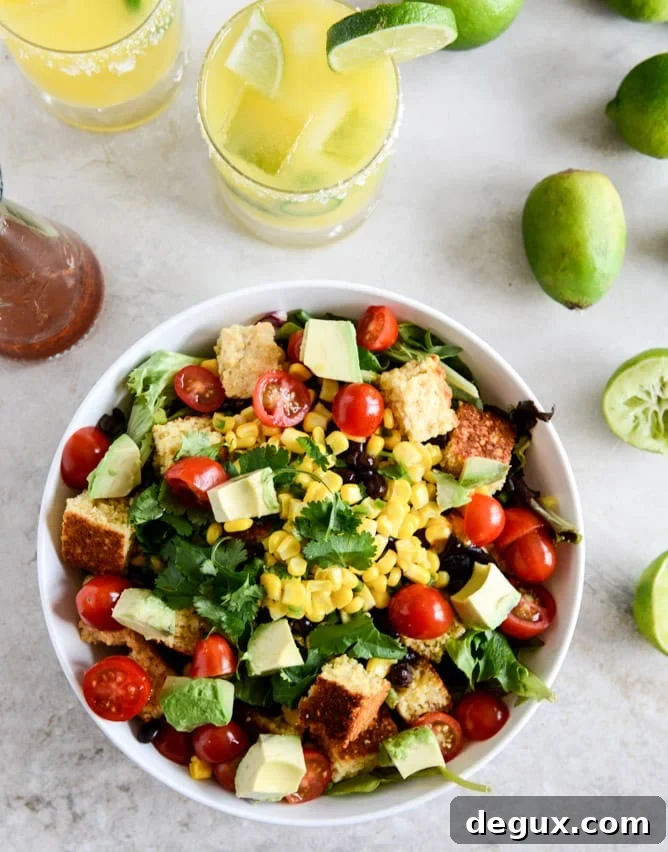 Black Bean + Cornbread Panzanella Salad I howsweeteats.com Black Bean + Cornbread Panzanella Salad I howsweeteats.com
