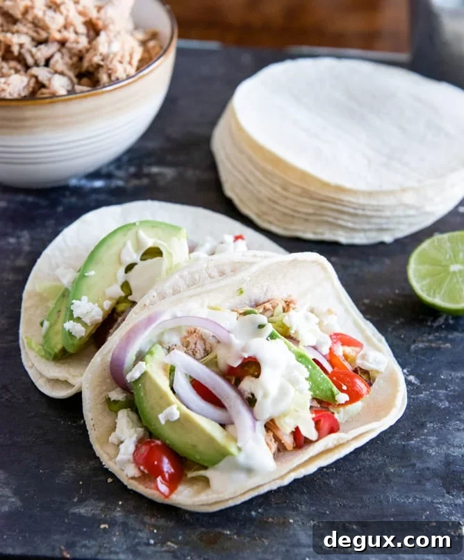 Smoky Roasted Chicken Tacos with Spicy Goat Cheese Queso Smoky Roasted Chicken Tacos with Spicy Goat Cheese Queso
