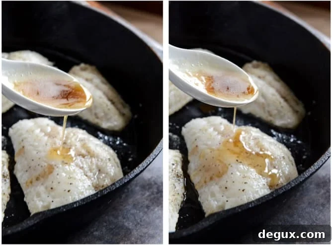 Brown Butter Tilapia with Toasted Basil Butter Breadcrumbs I howsweeteats.com