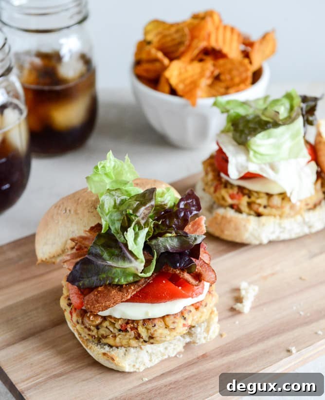 Roasted Red Pepper Quinoa + White Bean Burgers I howsweeteats.com Roasted Red Pepper Quinoa + White Bean Burgers I howsweeteats.com