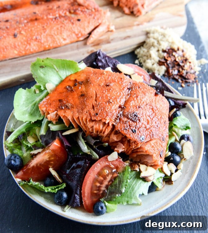 Broiled Spicy Brown Sugar Salmon I howsweeteats.com