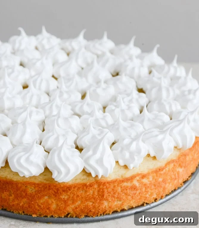 Easy Lemon Cake with Marshmallow Frosting + Toasted Coconut I howsweeteats.com