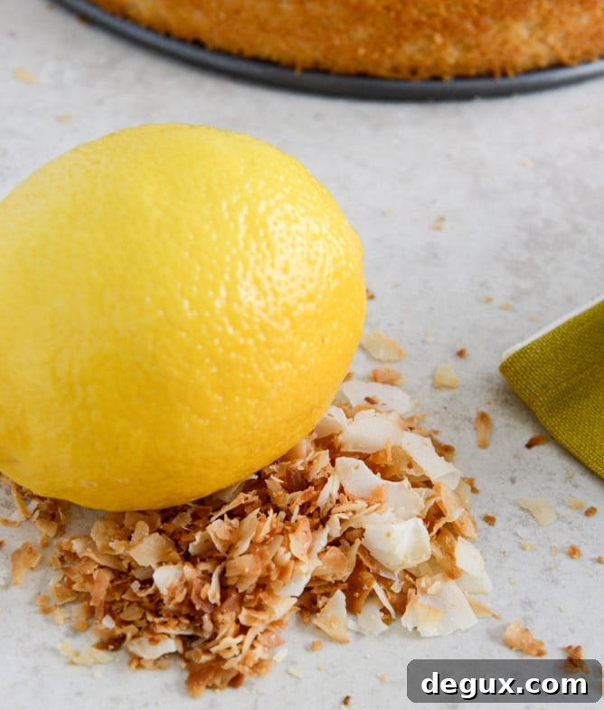 Easy Lemon Cake with Marshmallow Frosting + Toasted Coconut I howsweeteats.com