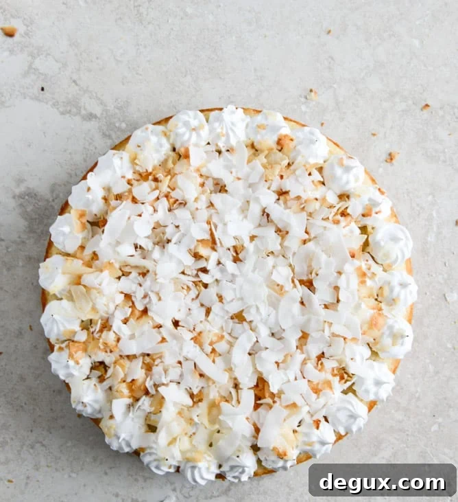 Easy Lemon Cake with Marshmallow Frosting + Toasted Coconut I howsweeteats.com