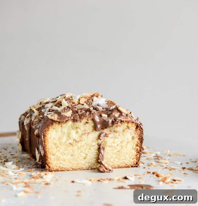 Spiked Almond Joy Poundcake I howsweeteats.com