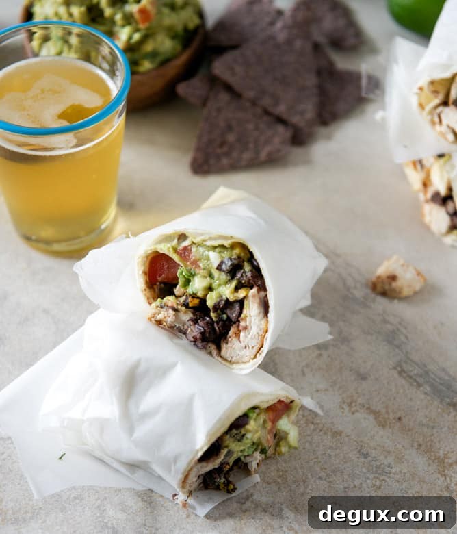 Tequila Lime Chicken and Black Bean Burritos I howsweeteats.com