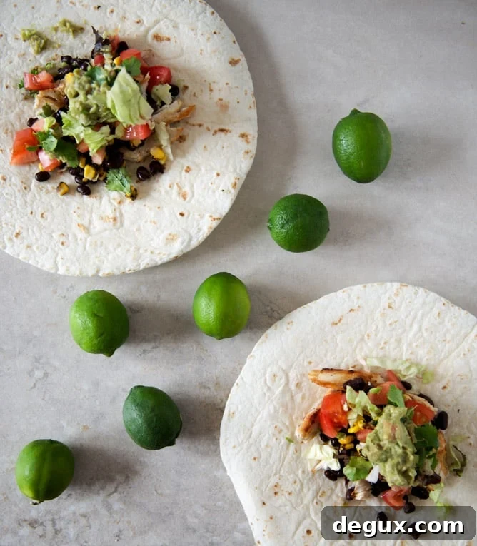 Tequila Lime Chicken and Black Bean Burritos I howsweeteats.com