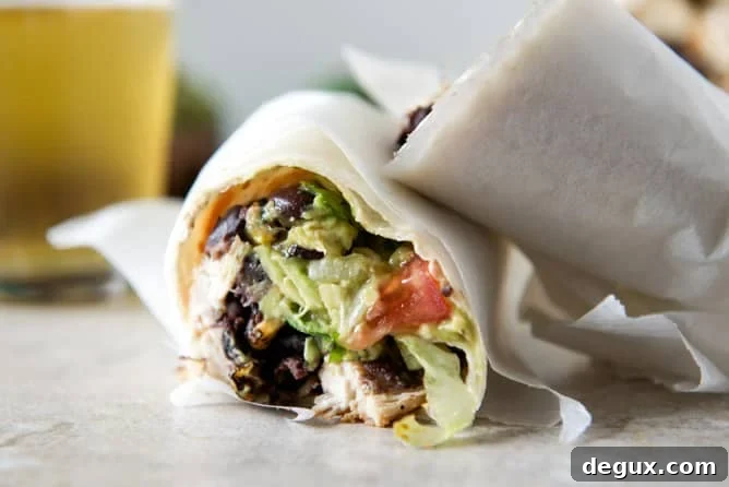 Tequila Lime Chicken and Black Bean Burritos I howsweeteats.com