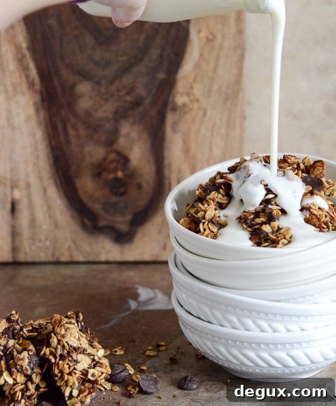 Crunchy Quinoa, Toasted Almond and Dark Chocolate Brown Butter Granola I howsweeteats.com