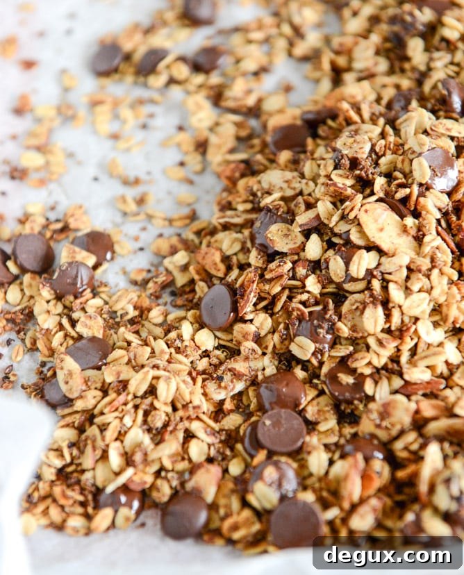 Crunchy Quinoa, Toasted Almond and Dark Chocolate Brown Butter Granola I howsweeteats.com