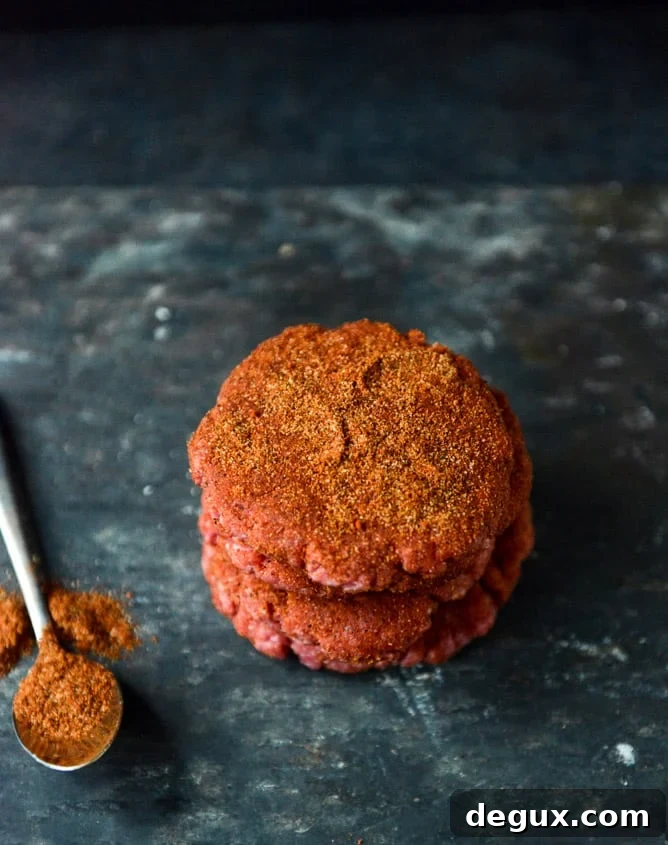 Taco-Rubbed Burgers with Avocado and Crushed Tortilla Chips I howsweeteats.com