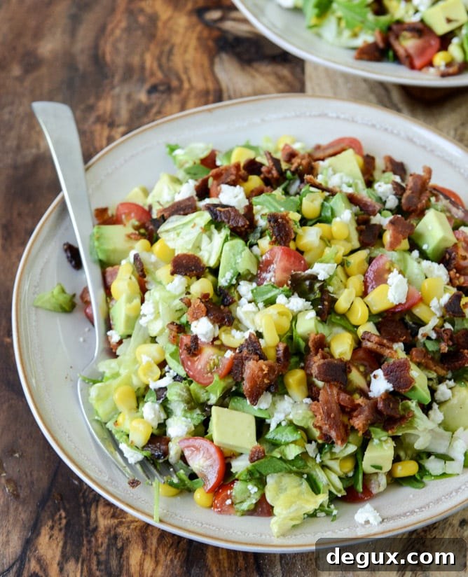 BLT Chopped Salad with Corn, Feta + Avocado