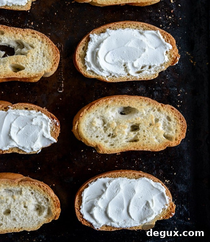Summer Crostini with Whipped Roasted Garlic Goat Cheese I howsweeteats.com