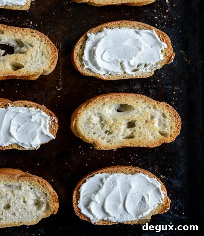 Summer Crostini with Whipped Roasted Garlic Goat Cheese