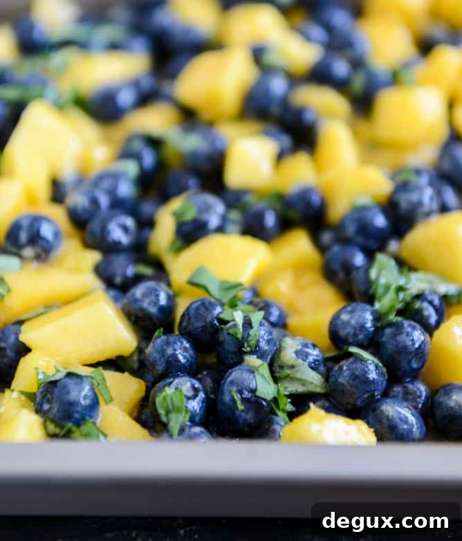 Fresh Peach, Blueberry + Basil Crisp I howsweeteats.com
