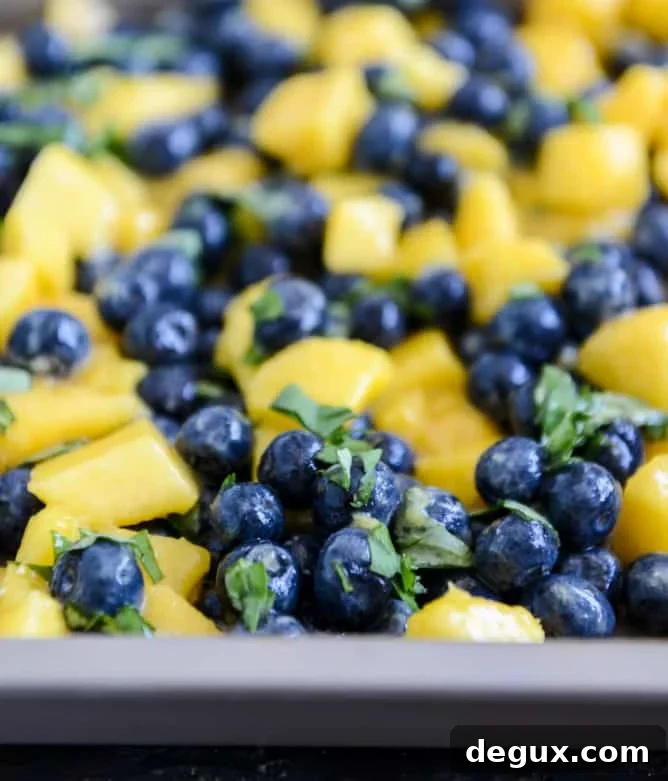 Fresh Peach, Blueberry + Basil Crisp