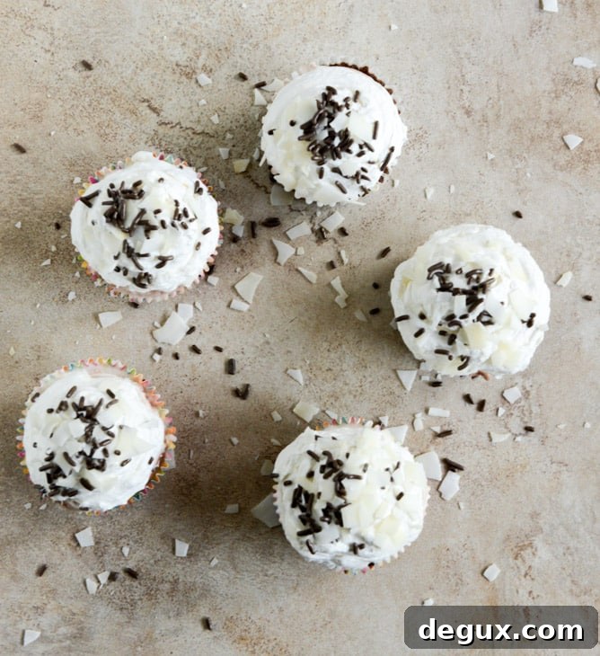 Fudge Brownie and Coconut Ice Cream Cupcakes I howsweeteats.com