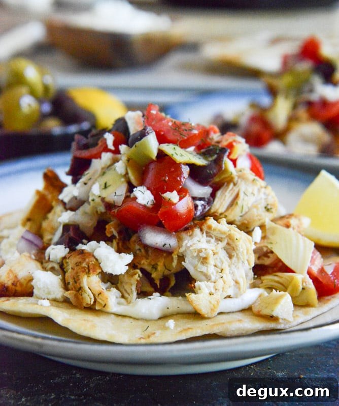 Marinated Greek Chicken Tostadas Marinated Greek Chicken Tostadas
