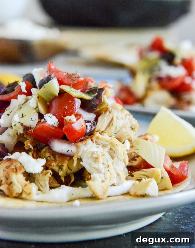 Marinated Greek Chicken Tostadas Marinated Greek Chicken Tostadas