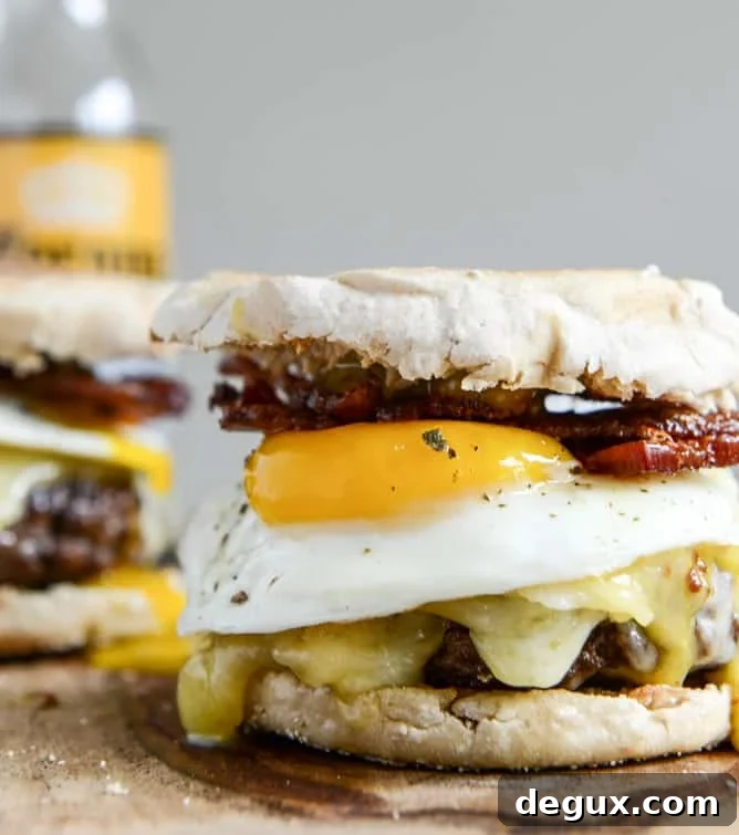 Breakfast Burgers with Maple Aioli I howsweeteats.com Breakfast Burgers with Maple Aioli I howsweeteats.com