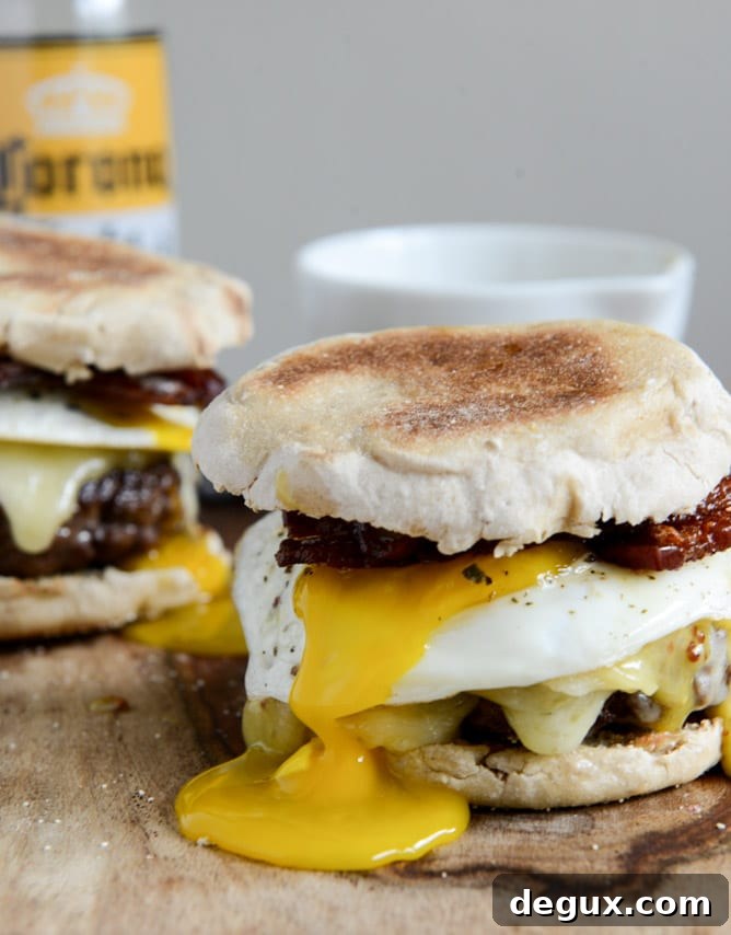 Breakfast Burgers with Maple Aioli I howsweeteats.com Breakfast Burgers with Maple Aioli I howsweeteats.com