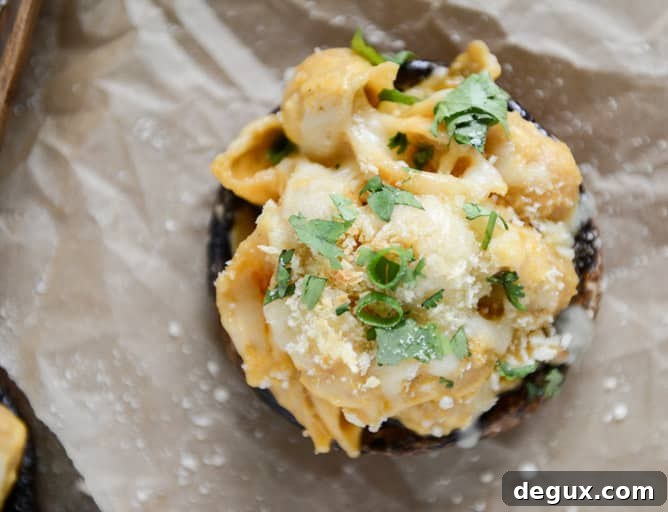  Mac + Cheese Stuffed Brown Sugar Balsamic Portobellos I howsweetetas.com