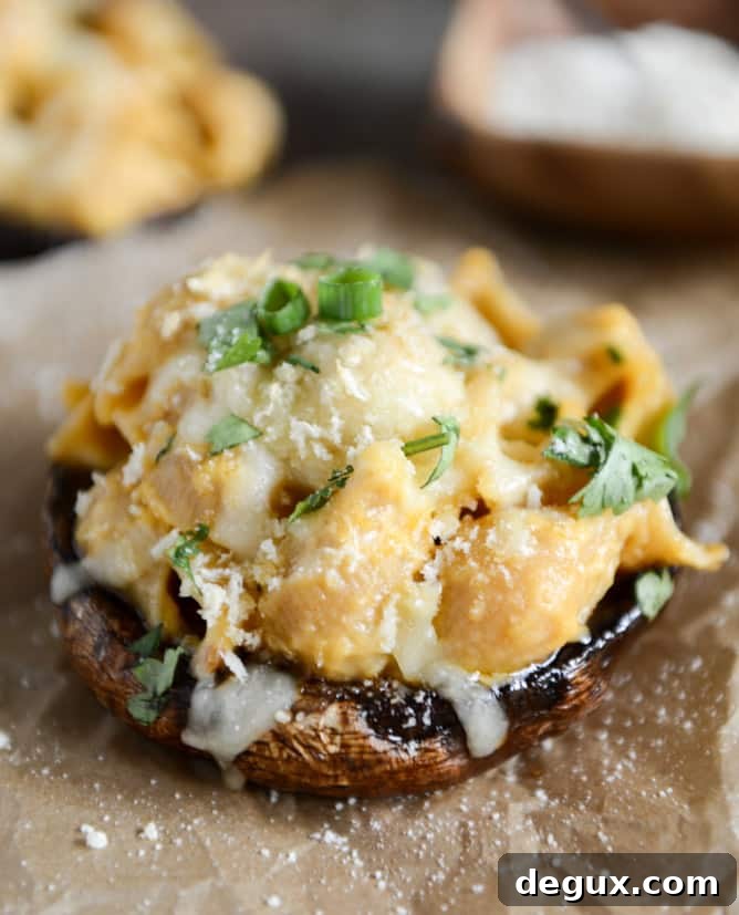  Mac + Cheese Stuffed Brown Sugar Balsamic Portobellos I howsweetetas.com