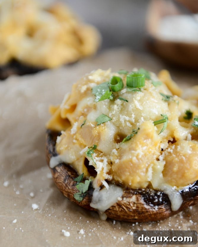  Mac + Cheese Stuffed Brown Sugar Balsamic Portobellos I howsweetetas.com