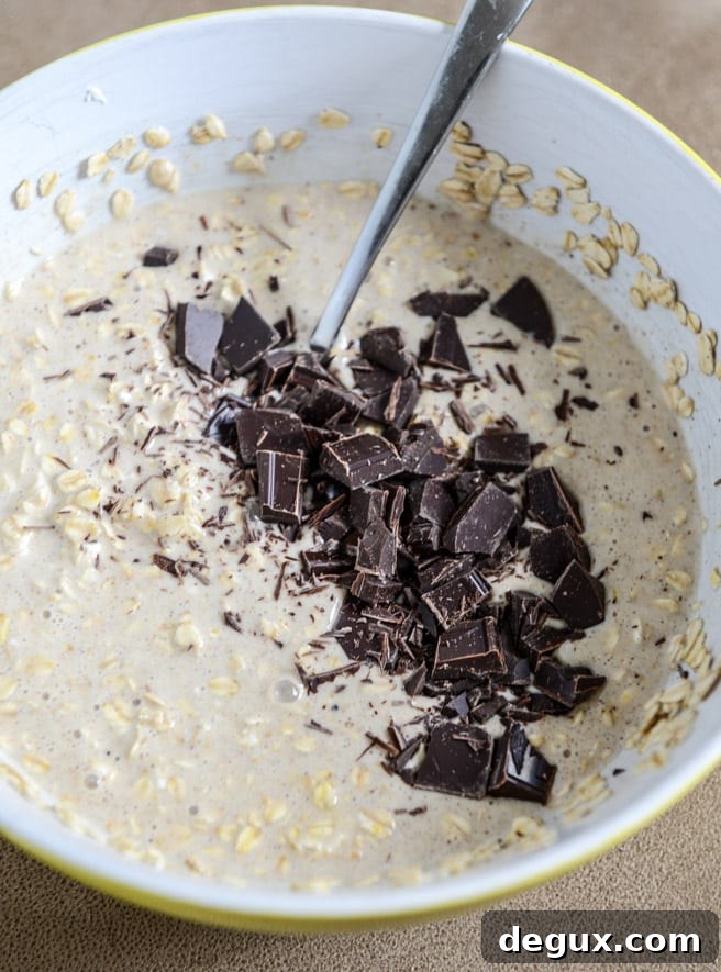 Dark Chocolate Chunk Cheesecake Baked Oatmeal