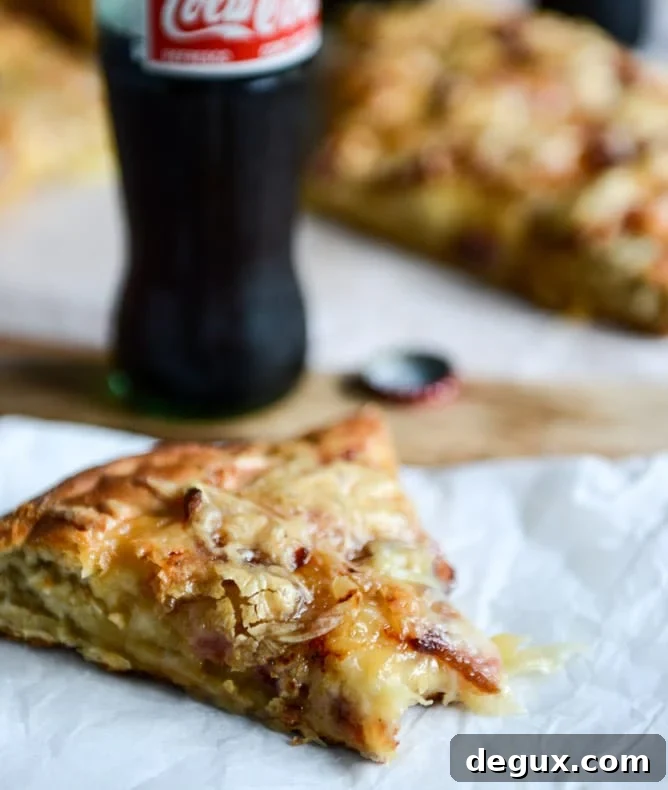 Caramelized Onion, Gruyere + Pepper Bacon Whole Wheat Pizza I howsweeteats.com