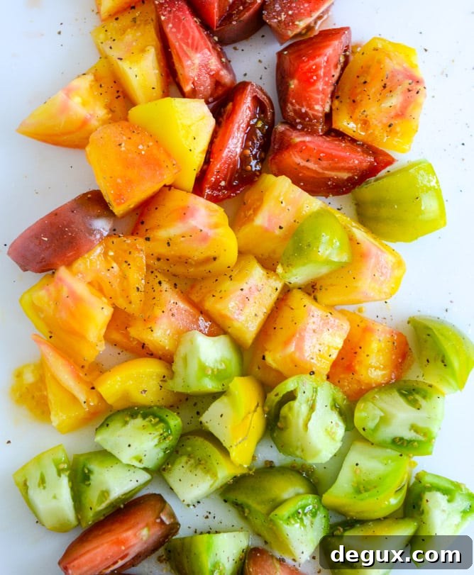 Smoky Heirloom Tomato and Grilled Peach Pasta Salad with Basil Vinaigrette Smoky Heirloom Tomato and Grilled Peach Pasta Salad with Basil Vinaigrette