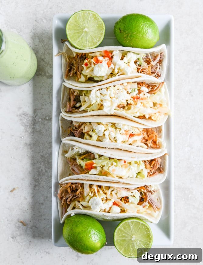 Pulled Pork Tacos with Sweet Chili Slaw