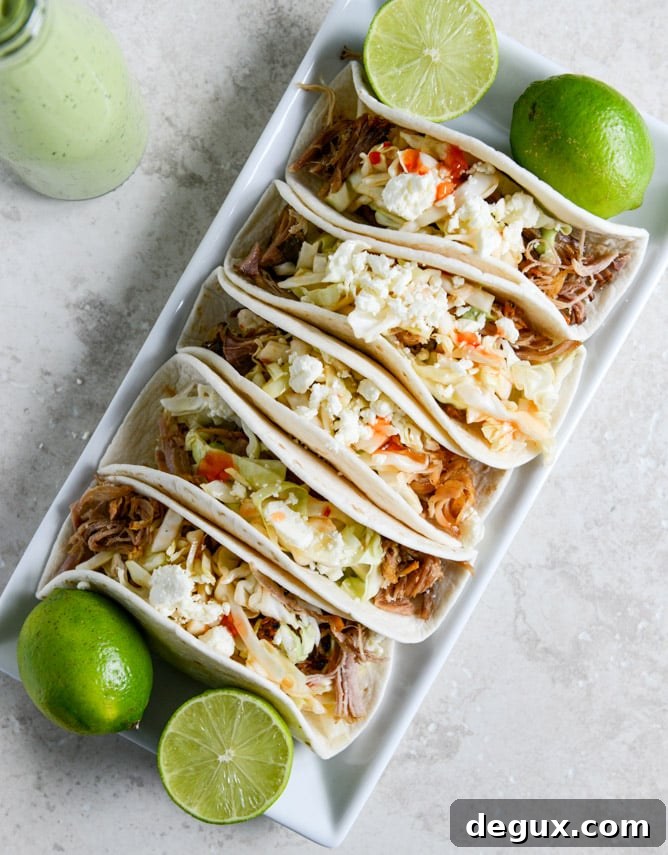 Pulled Pork Tacos with Sweet Chili Slaw